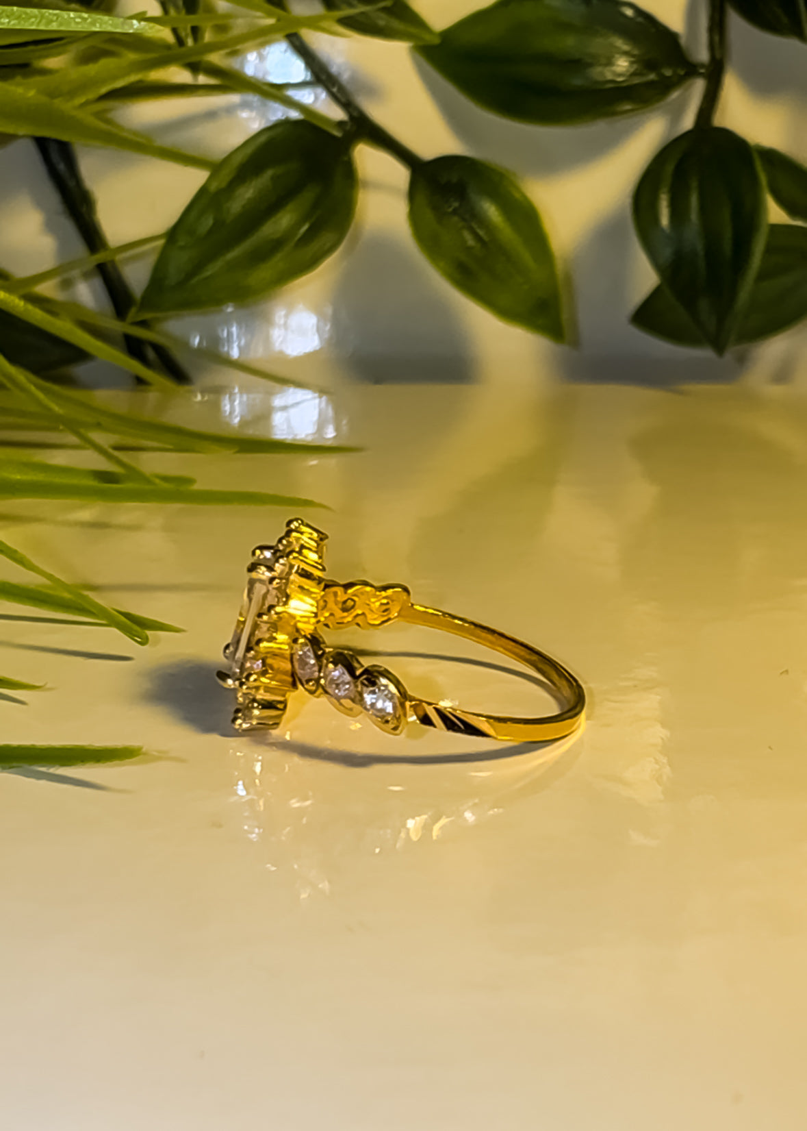 22ct Gold Radiant Halo “Rida” Ring