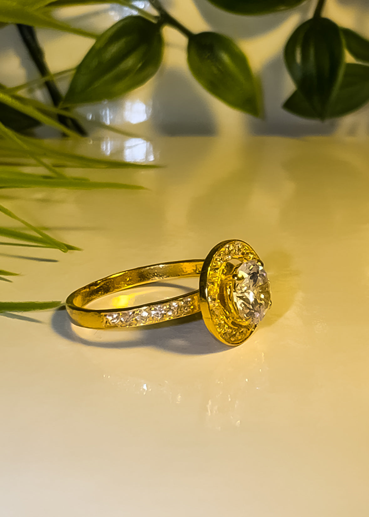 22ct Gold Round Halo “Nyla” Ring