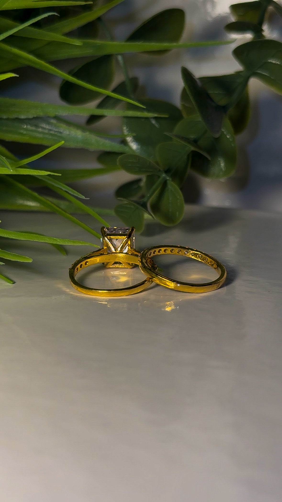 22ct Radiant Cut ‘Salma Double’ Wedding Ring Set