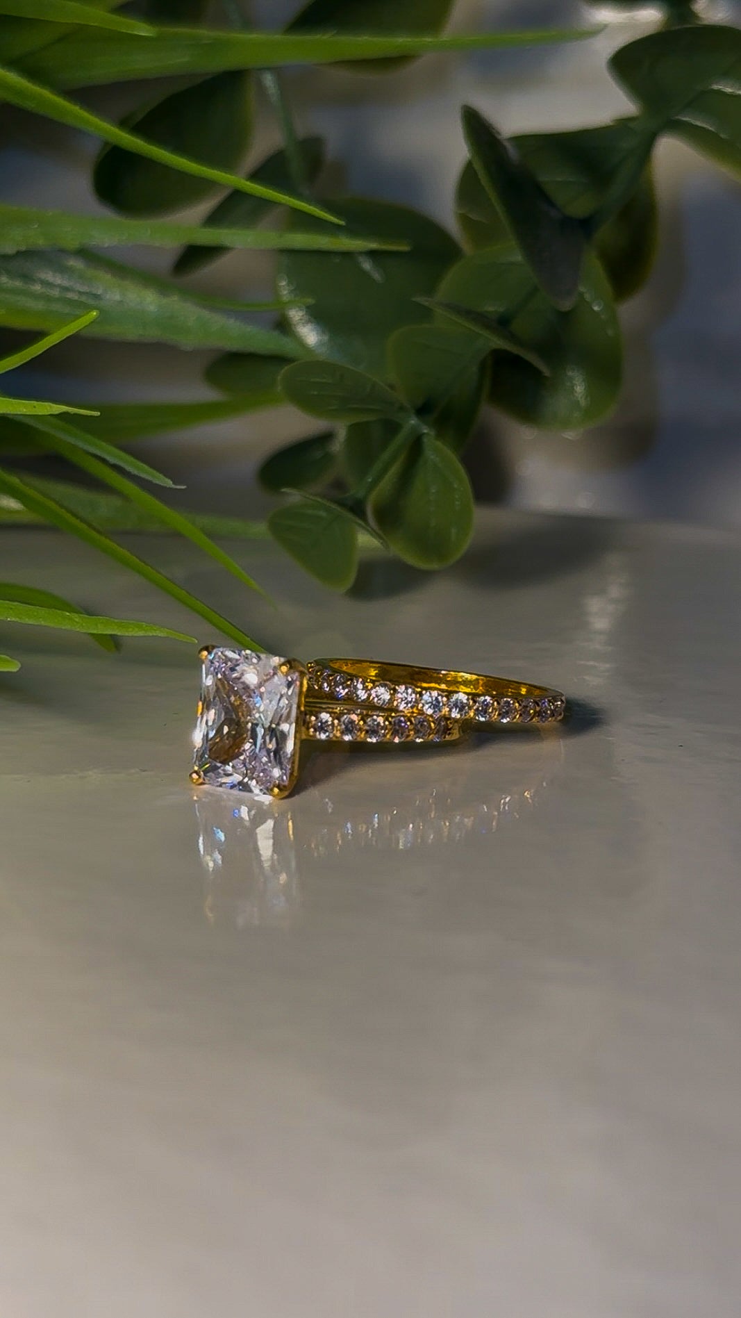 22ct Radiant Cut ‘Salma Double’ Wedding Ring Set