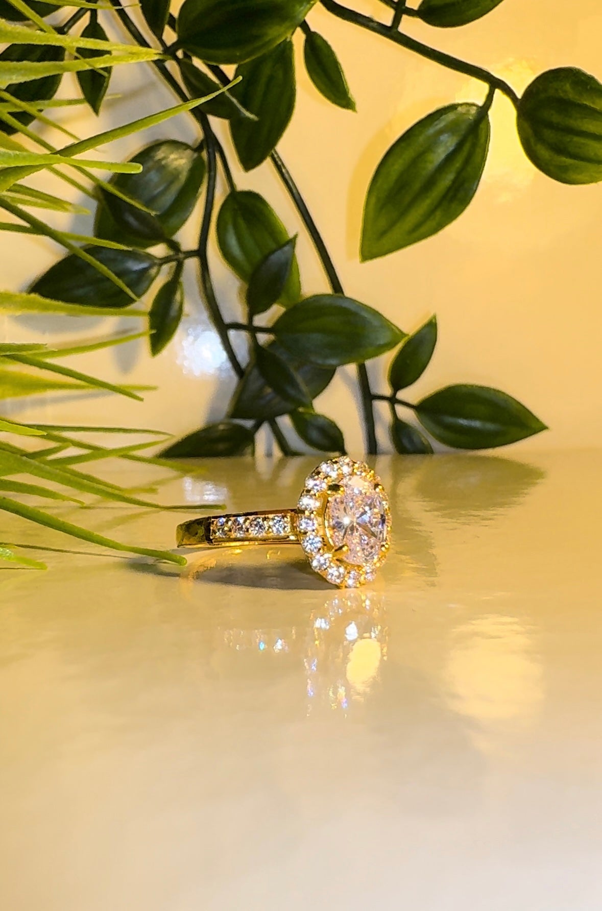 22ct Gold Oval Halo 'Aura' Ring