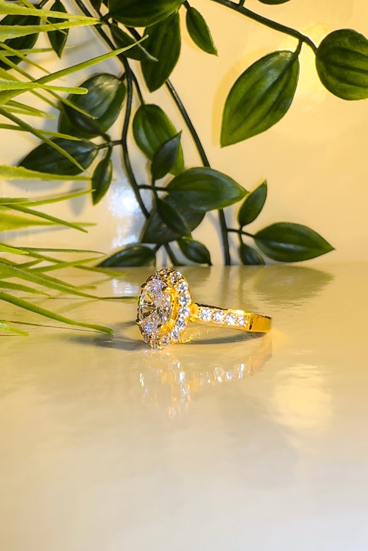 22ct Gold Oval Halo 'Aura' Ring