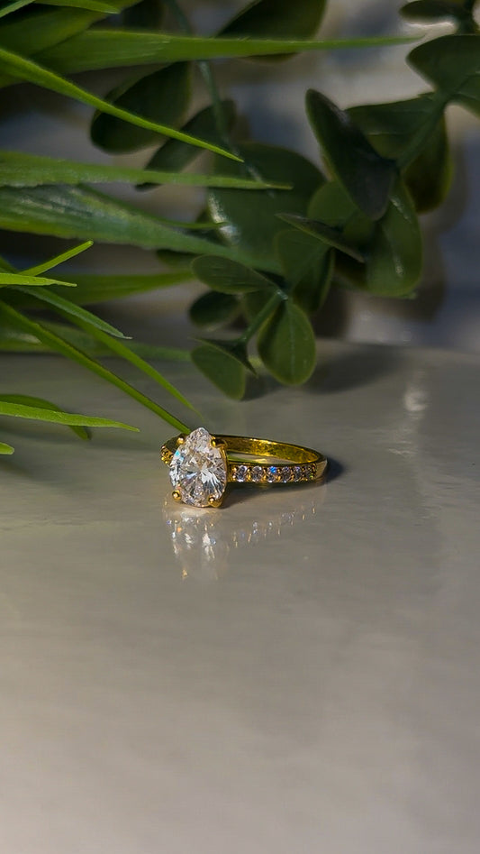 22ct Gold 'Jamila' Tear Drop Shape Ring